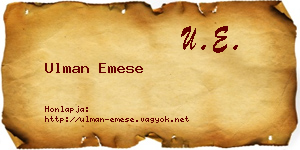 Ulman Emese névjegykártya
